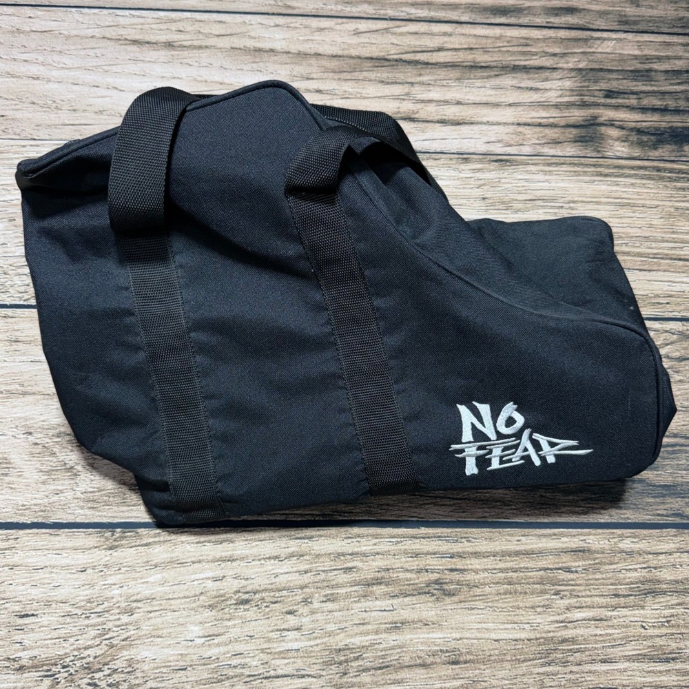 No Fear Gear Bag Black Embroidered Logo Canvas Sport Duffle Moto Skate Vintage